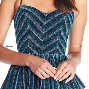 Dress the Population Kathy Dress in Electric Blue Multi